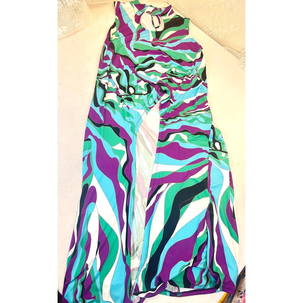 Ashley Stewart Maxi Dress Women 18/20 Multicolor Psychedelic
